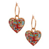 Gold 3D Multi Color Heart Baby Hoops