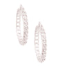 Silver Wavy Rhinestone Hoops