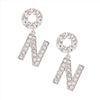 Silver Dangling N Designer Earrings