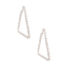 Silver Trapezoid Crystal Hoops