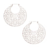 Silver Polished Open Filigree Hoops