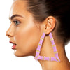 Pink Trapezoid Bamboo Hoops