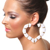 White Heart Bamboo Hoops