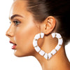 White Heart Bamboo Hoops