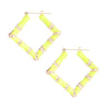 Neon Yellow Diamond Bamboo Hoops