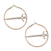 Gold Stone Scissor Hoops