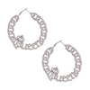 Silver Queen Chain Hoops