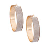 Gold Rhinestone Wide Metal Hoops