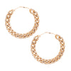 2.25 inch Gold Pave Stone Hoops