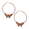 Red and Green Butterfly Designer Hoops