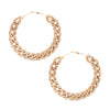 3 inch Gold Pave Stone Hoops