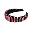 Pink Rhinestone Black Puffy Headband