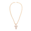 Y Rhinestone Gold Necklace