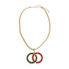 Rope Chain Red and Green Designer Necklace