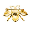 Designer Style Rhinestone Bee Brooch Pin with Pearl Detail