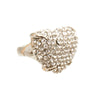 Silver Rhinestone Heart Ring