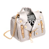 Silver Moto Crossbody Bag