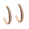 Gold Metal Chain Stone Hoops