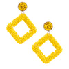 Yellow Seed Bead Diamond Earrings