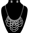 Textured Silver Drop Detail Necklace Set