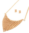 Cream Bead Scarf Necklace Set