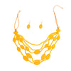 Yellow Multilayered Bead Necklace Set