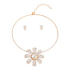 Gold Pave Flower Choker Set