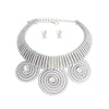 Silver Metallic Cord Coiled Choker