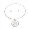 Silver Rigid Hook Round Crystal Choker