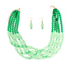 Green Glass Bead 5 Strand Set