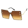 Brown Square Stone Sunglasses