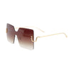 Brown One Piece Square Sunglasses