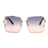 Gray Square Clover Sunglasses