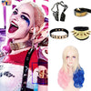 Harley Quinn Set : Wigs Necklace Bracelet Belt Holster Suicide Cosplay Costume