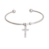 Silver Pave Cross Pinch Bangle