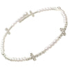 Silver Pearl Cross Memory Bracelet