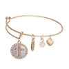 Two tone Cross Charm Bangle