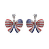 American Flag Ribbon Metal Earrings