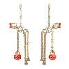 Gold Spooky Skeleton Dangle Earrings