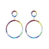 Rainbow Gold Double Circle Earrings