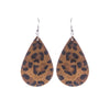 Faux Fur Brown Leopard Teardrop Earrings