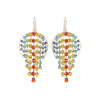 Rainbow Fringe Circle Earrings