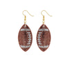 Brown Football Padded Earrings