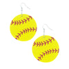 Yellow Softball Round Earrings