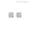 Gold Vollyball Cushion Cut Studs