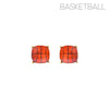 Gold Basketball Cushion Cut Studs