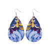 Various Flower Printed Teardrop Earrings