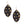Gray Leopard Leather Feather Earrings