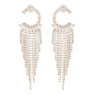 Gold C Cubic Zirconia Fringe Earrings