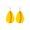 Mustard Yellow Softball Teardrop Earrings